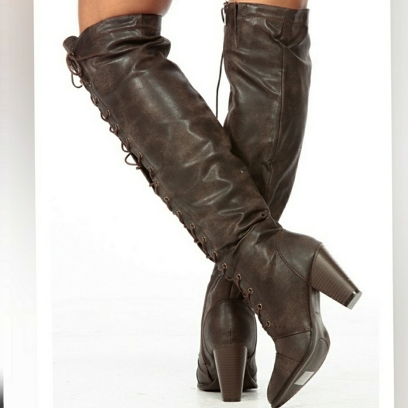 💓Just In💓All Fall - Mocha PUBoots over knee - Picture 4 of 4
